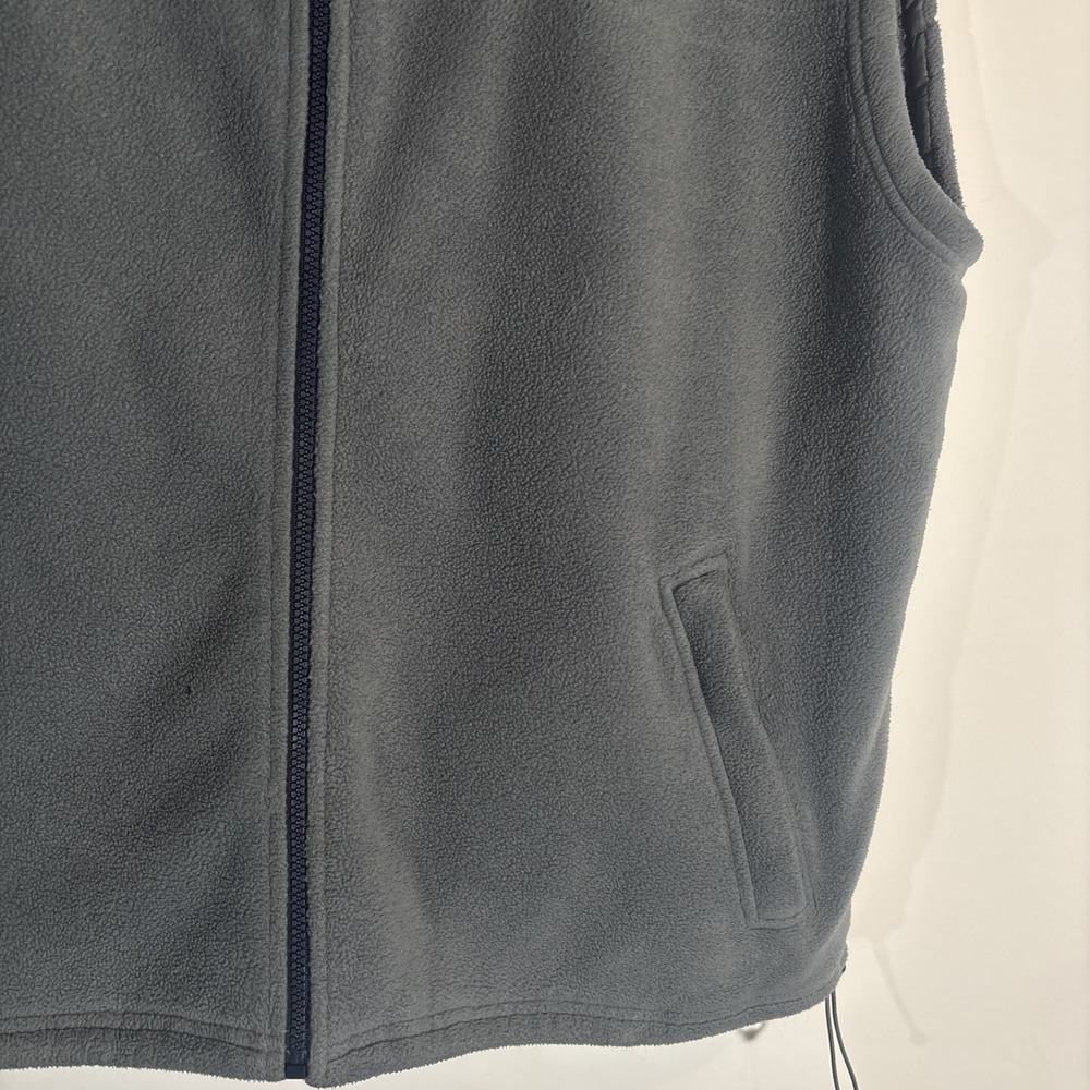 HIPPO Fleece Vest Gray Heathered Full Zip Pockets Logo Men's Size XL VTG - Picture 6 of 12